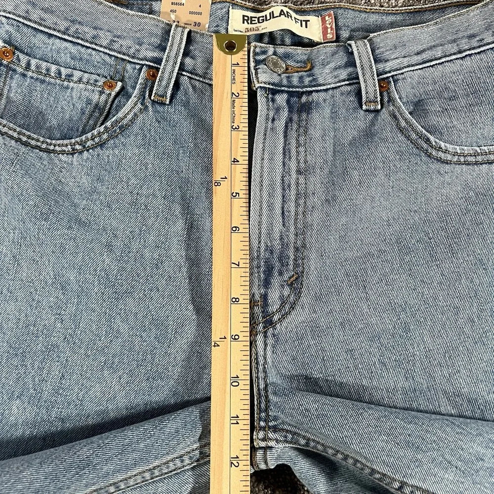 Levi's 505 Regular Fit Jeans Mens 33x30 Light Wash Blue 2007 Y2K NWT‎